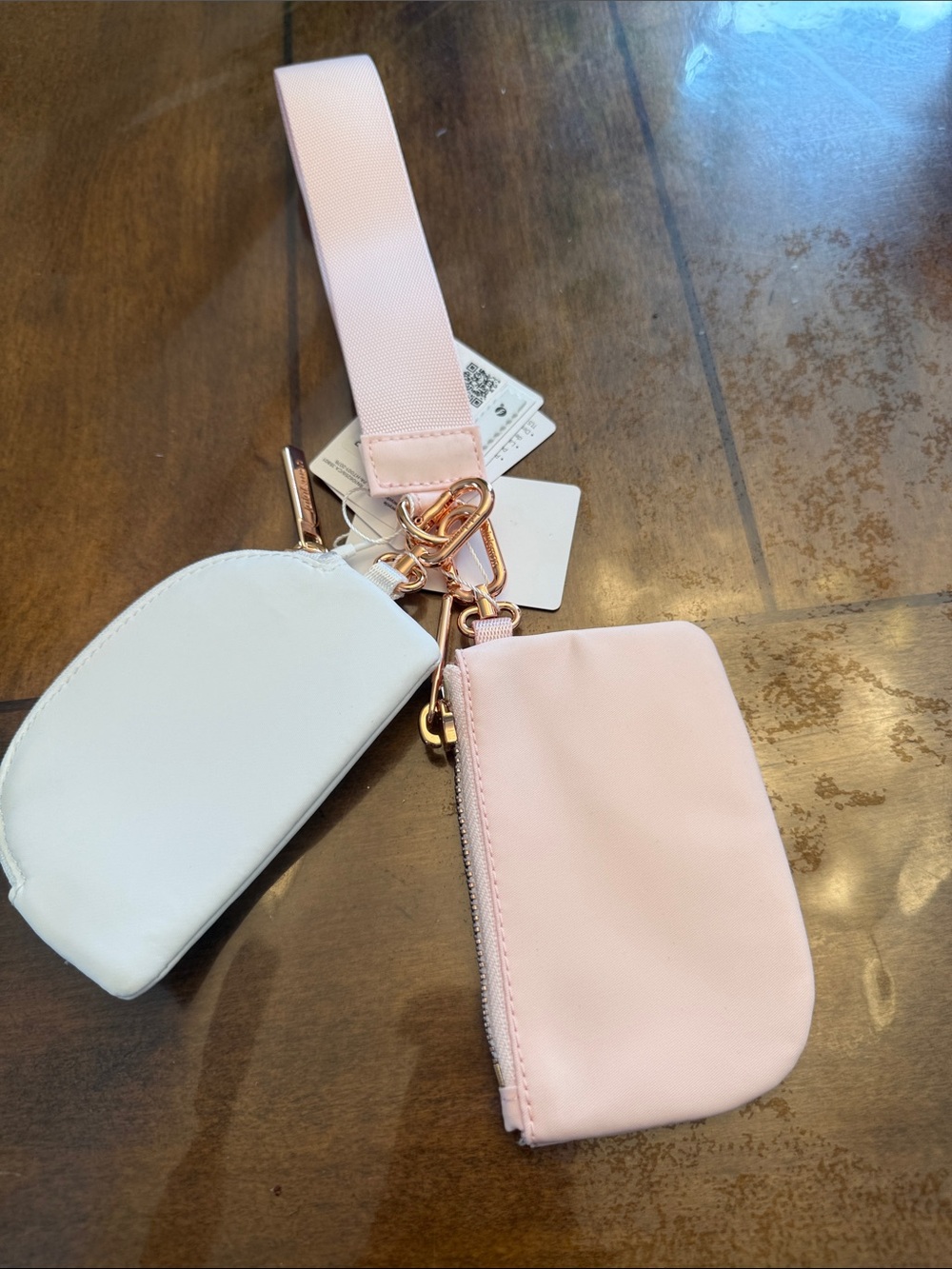 *NWT* Lululemon athletica Pink and White Rose Gold Wristlet set- - Picture 3 of 3